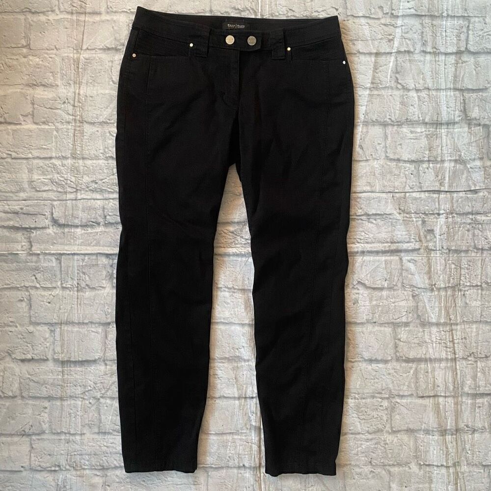 White House black market Noir women 8 crop pants w/zipper back pantlegs black